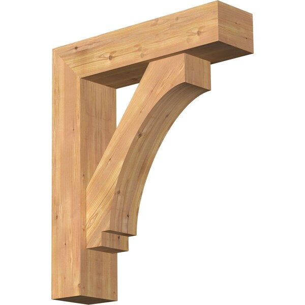 Ekena Millwork Imperial Block Smooth Bracket w/ Offset Brace, Western Red Cedar, 7 1/2"W x 30"D x 36"H BKT0806X30X36IMP05SWR - main